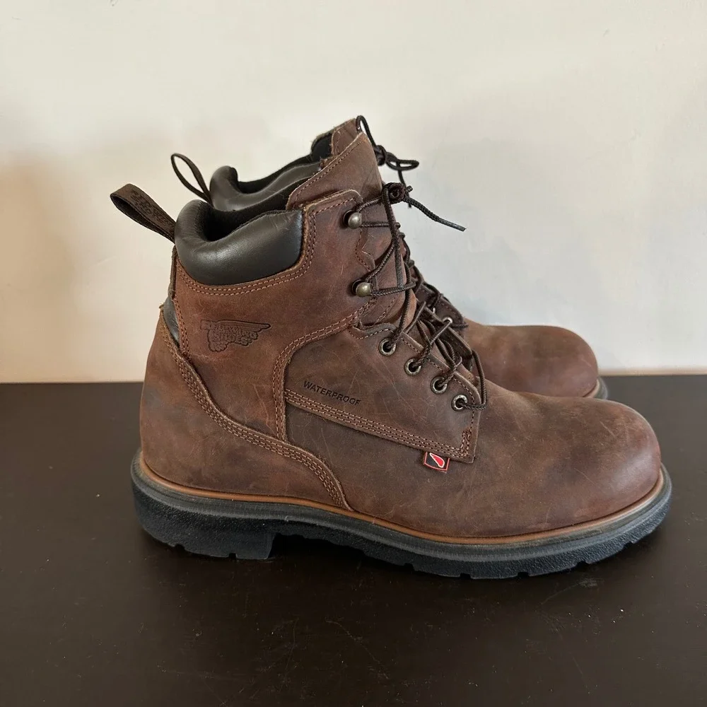 NEW Red Wing DynaForce 6-Inch Waterproof Steel Toe Work Boots Brown Leather Mens